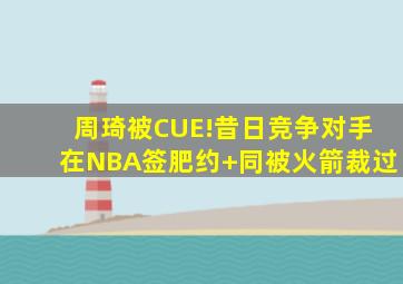 周琦被CUE!昔日竞争对手在NBA签肥约 同被火箭裁过